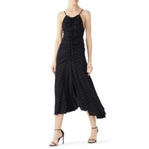 Alice‎ McCall Oscar Rouched Polka Dot Midi Dress Black Size 4